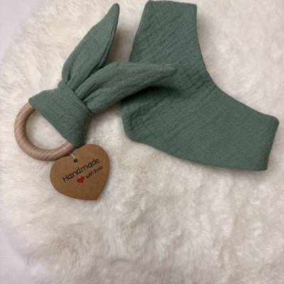 Geschenkset-Dreieckstuch & Greifling mit Raschelohren