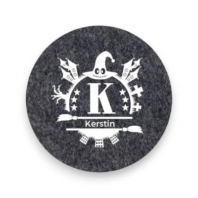 Halloween Untersetzer mit Wunschtext // Filzuntersetzer personalisiert mit Namen // Untersetzer mit Namen für Tischdeko 