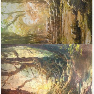 Reispapier, Decoupage, Serviettentechnik, Mysteriöser Wald, A4, R2125