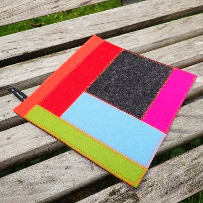 Untersetzer aus Wollfilz in buntem Farbmix