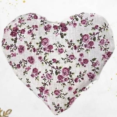 Kuschelkissen Herz mit Bio-Kern – Heiz-/Kühlkissen aus Baumwolle, wählbare Bio-Füllung, 16 x 15 cm