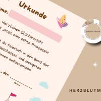 Urkunde  Prinzessin zum Ausdrucken – Märchenhafte Auszeichnung für Kindergeburtstag & Party Bild 4