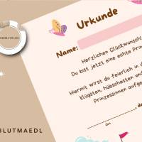 Urkunde  Prinzessin zum Ausdrucken – Märchenhafte Auszeichnung für Kindergeburtstag & Party Bild 5
