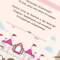Urkunde  Prinzessin zum Ausdrucken – Märchenhafte Auszeichnung für Kindergeburtstag & Party Bild 6