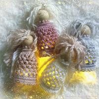 Engel häkeln, Glühengelchen, der Mini-Lampion als stimmungsvoller himmlischer Weihnachtshänger Bild 4