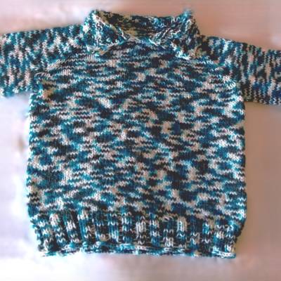 Kinder Pullover Gr 92 - 104 handgestrickt NEU  Jungen Kinderpullover  Pulli mit Kragen