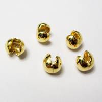 4 Stück Kaschierperlen Kalotten 5 mm vergoldet Silber 925 – Endkappen Verdeckperle Schmuckabschluss (€14.59)