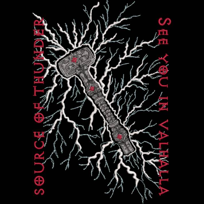 Source of Thunder Lichteffekt Stickdatei 18-20x26-30cm, 21*40cm EXP – Thors Hammer Mjölnir, Nordische Mytholo