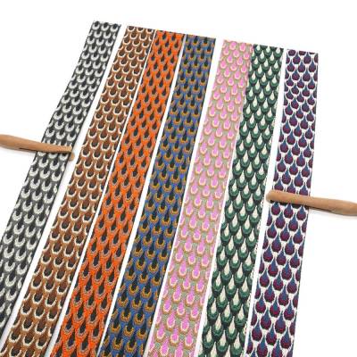 Gurtband Pfauenauge, 1 Meter – 38 mm breit, gewebt, 7 Farben, Polyester
