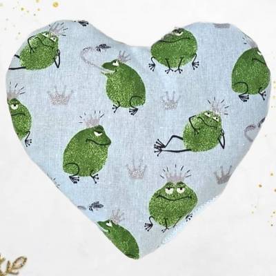 Kuschelkissen Herz mit Bio-Kern – Heiz-/Kühlkissen aus Baumwolle, wählbare Bio-Füllung, 16 x 15 cm