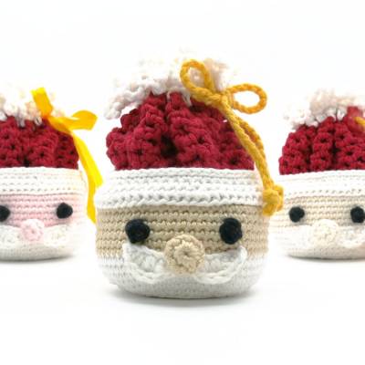 Weihnachtsmann-Schale - Häkelanleitung