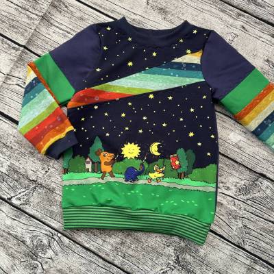 wunderschönes Sweatshirt Pulli gr.98/104 Maus Elefant Ente Laterne 