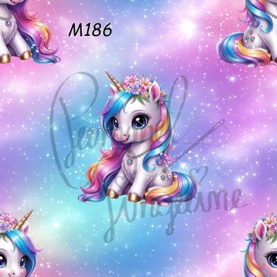 M186 Kinderstoff Regenbogen-Zauber-Einhorn – Süßes Pastell-Design – PummelPinguine-Design in 13 Stoffarten 