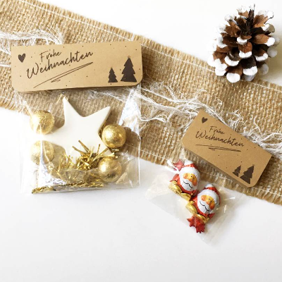 Tütenverschluss Frohe Weihnachten – Druckvorlage für Tütenklappe Weihnachtsgruß, Wichtelgeschenk & Give Aw