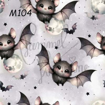 M104 Kinderstoff Fledermaus mit Farbeimern – Exklusives PummelPinguine-Design in 13 Stoffarten