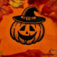 Stickdateien 3x Halloween 10x10cm (Baum & Haus) und 13x11cm (Kürbis) Bild 2