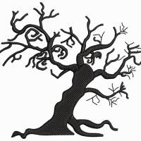 Stickdateien 3x Halloween 10x10cm (Baum & Haus) und 13x11cm (Kürbis) Bild 7