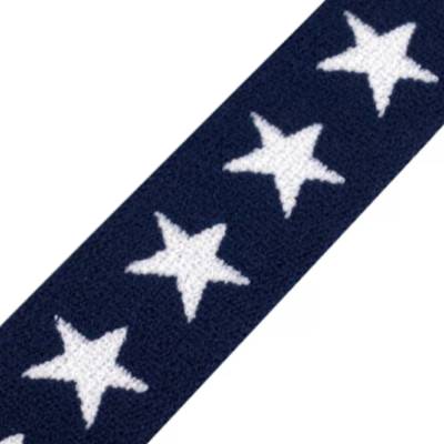 1 Meter Hosengummi 20mm Dunkelblau mit weißen Sternen – Gummiband & Wäschegummi zum Nähen