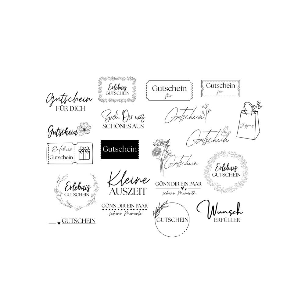 Gutschein Bundle PNG SVG Datei - Download Datei Plotterdatei - Plotter File - Geschenkidee - Geschenk - Shopping Auszeit Bild 1