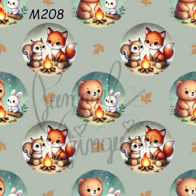M208 „Waldtiere am Lagerfeuer – Niedliches Herbstdesign mit Bär, Hase, Fuchs & Eichhörnchen“