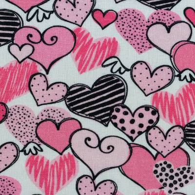 Rest:1,25m x1,47m Baumwolle Herzen, weiß Oeko-Tex Standard 100(1m/8,-€)