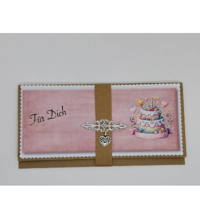 Handgemachte Gutscheinverpackung & Geburtstagskarte für Konzertkarten, Muttertag, Freundin & Oma