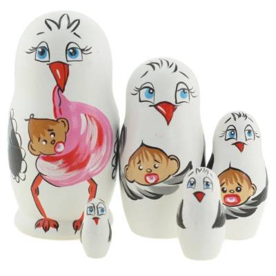 5-er-Set Matroschka/Babuschka/Steckpuppe Hochzeit/Geburt