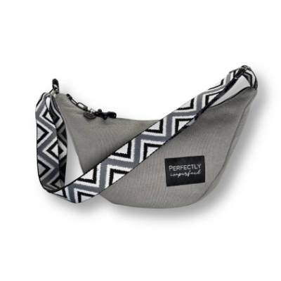 trendige Moonbag aus grauen Canvas