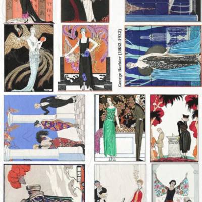 Reispapier, Decoupage, Serviettentechnik, Jugendstil, George Barbier, A4, R1846