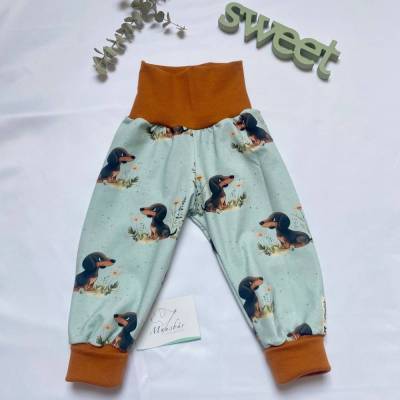 Pumphose Dackel Größe 74/80 – Mitwachshose für Jungen & Mädchen aus Jersey, handmade