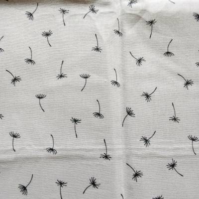 80 cm Reststück, Baumwollstoff, Mini-Pusteblumen, Weiß-Grau, 160 cm breit