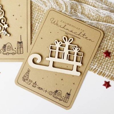 Druckvorlage zauberhafte Weihnachten, Tütenkarte, Weihnachtskarte, Weihnachtsgruß, ausdrucken, Geschenkidee