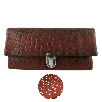 Geldbörse Portemonnaie Kunstleder Kroko Braun - Mrs. Manny Maxi