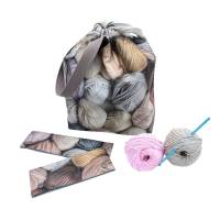 Handarbeitstasche mit Fächer in Kombination mit Nadelgarage (€39.90)