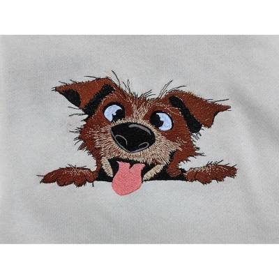 Hund crazy Stickdatei 14x14cm bzw. 15x15cm– Lustige Hundestickerei für Hundeliebhaber & DIY