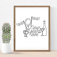 Silvester New Year's Eve Bundle PNG SVG Datei - Download Datei Plotterdatei - Plotter File - Party Feiern Champagne Sekt Bild 4