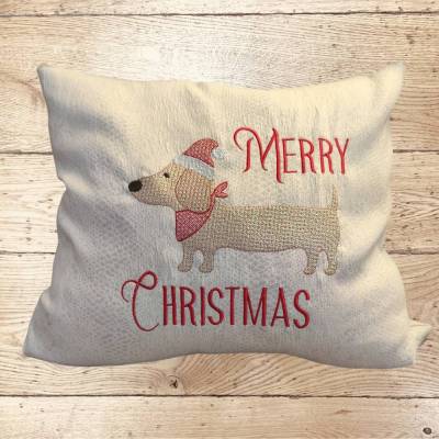 Stickdatei Hund Dackel Weihnachten Set – 5 hochwertige Dackel Stickmuster für deine Stickmaschine