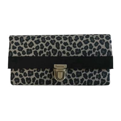 Geldbörse Portemonnaie Leopard Schwarz Grau - Miss Manny Maxi