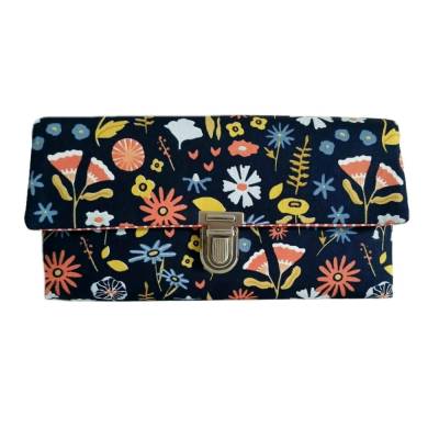 Geldbörse Portemonnaie Blumen Blau Bunt - Miss Manny Maxi
