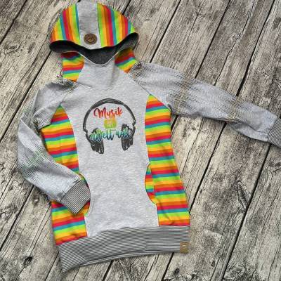 wunderschönes Sweatshirt Hoodie gr.134/140 *Musik an, Welt aus* Music