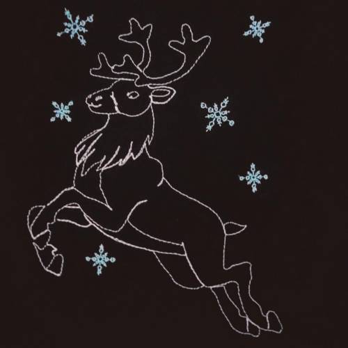 Stickdatei Rudolph springend 2 Größen