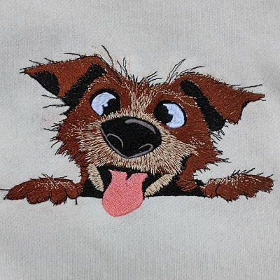 Hund crazy Stickdatei 18x18cm bzw. 20x20cm – Lustige Hundestickerei für Hundeliebhaber & DIY