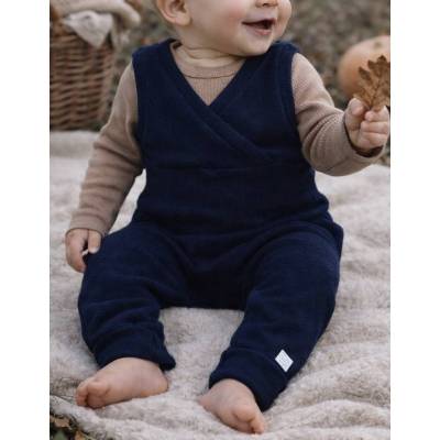 Einteiler Jumper Strampler dunkelblau Gr. 74 - 80 Kaschmir Upcycling 