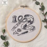 Stickdateien Handarbeitsliebe ab 10x10 Rahmen – 22 Scribble Motive mit Schriftzügen – Doro-Collection Bild 10