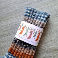 Geschenkverpackung für selbstgestrickte Socken– Weichnachtsmotiv Banderole zum Selbstausdrucken - Printable Bild 3