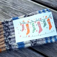 Geschenkverpackung für selbstgestrickte Socken– Weichnachtsmotiv Banderole zum Selbstausdrucken - Printable Bild 4