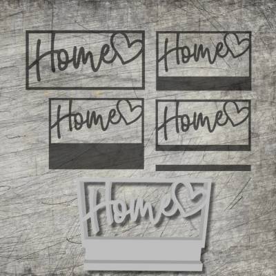 *Home* im Rahmen * 3D Druck-, Laser und Plotterdatei in verschiedenen Varianten
