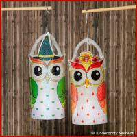 Drei Vorlagen zum Basteln von Eulen Laternen aus PET Flaschen Bild 1