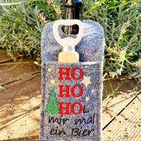 ITH Stickdatei Flaschenöffner Tasche Weihnachten – Geschenkidee für Bierliebhaber Bild 2