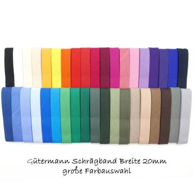 Gütermann Schrägband, 3 Meter, viele Farben - ideal für Taschen, Kleidung & DIY-Projekte